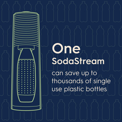 SodaStream TERRA Sparkling Water Maker, Value Bundle, CQC CO2 System, Includes 2 Quick Connect 60L CO2 Cylinders, 3 Dishwasher Safe BPA Free Bottles, 2 bubly Flavor Drops, Make your own Pepsi, Black