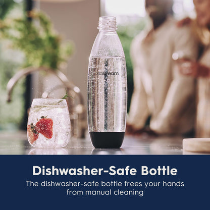 SodaStream TERRA Sparkling Water Maker, Value Bundle, CQC CO2 System, Includes 2 Quick Connect 60L CO2 Cylinders, 3 Dishwasher Safe BPA Free Bottles, 2 bubly Flavor Drops, Make your own Pepsi, Black