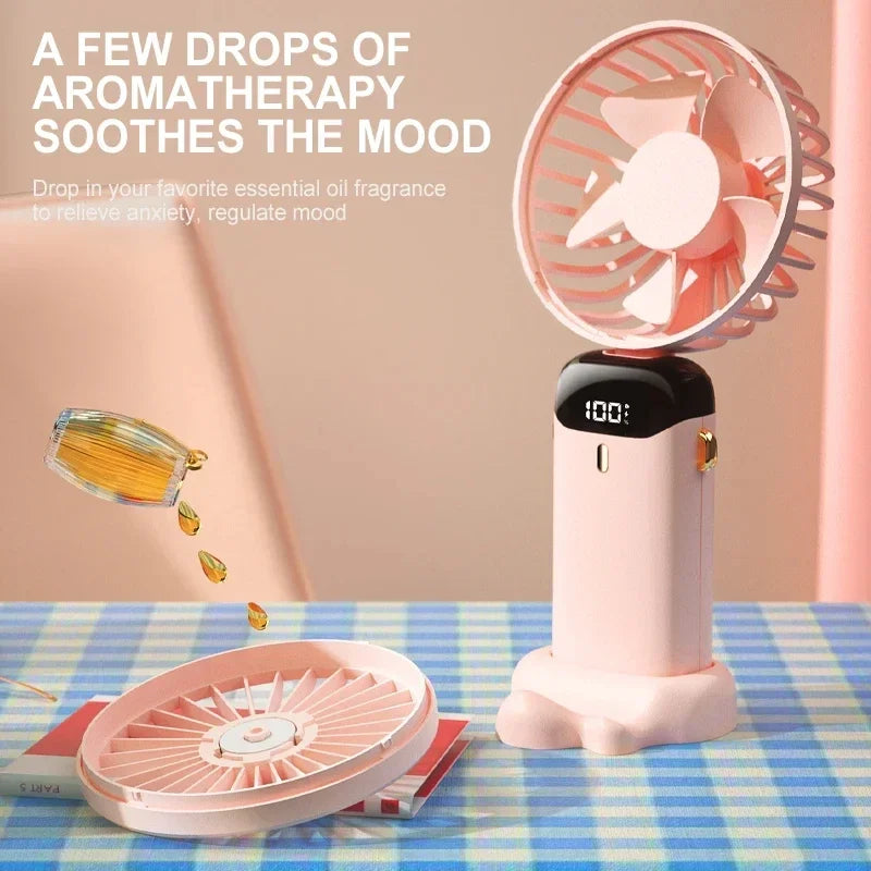 Portable USB Mini Handheld Fan with Foldable Stand