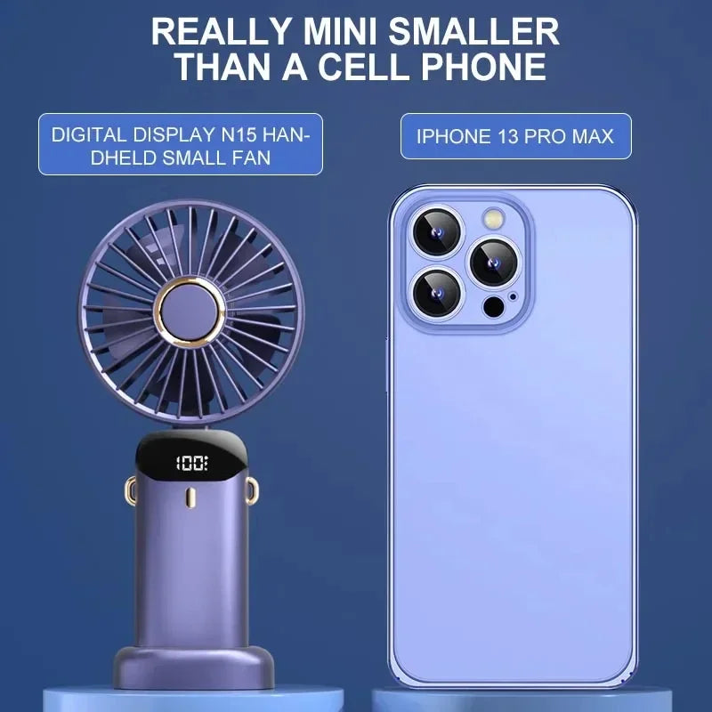 Portable USB Mini Handheld Fan with Foldable Stand