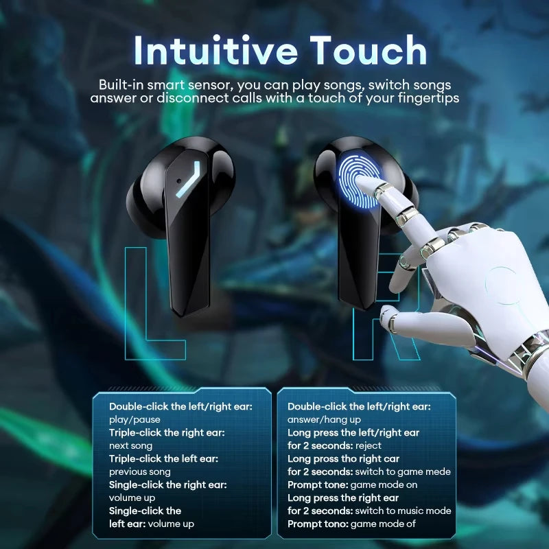 Wireless Gaming Earbuds With LED Display & Low Latency