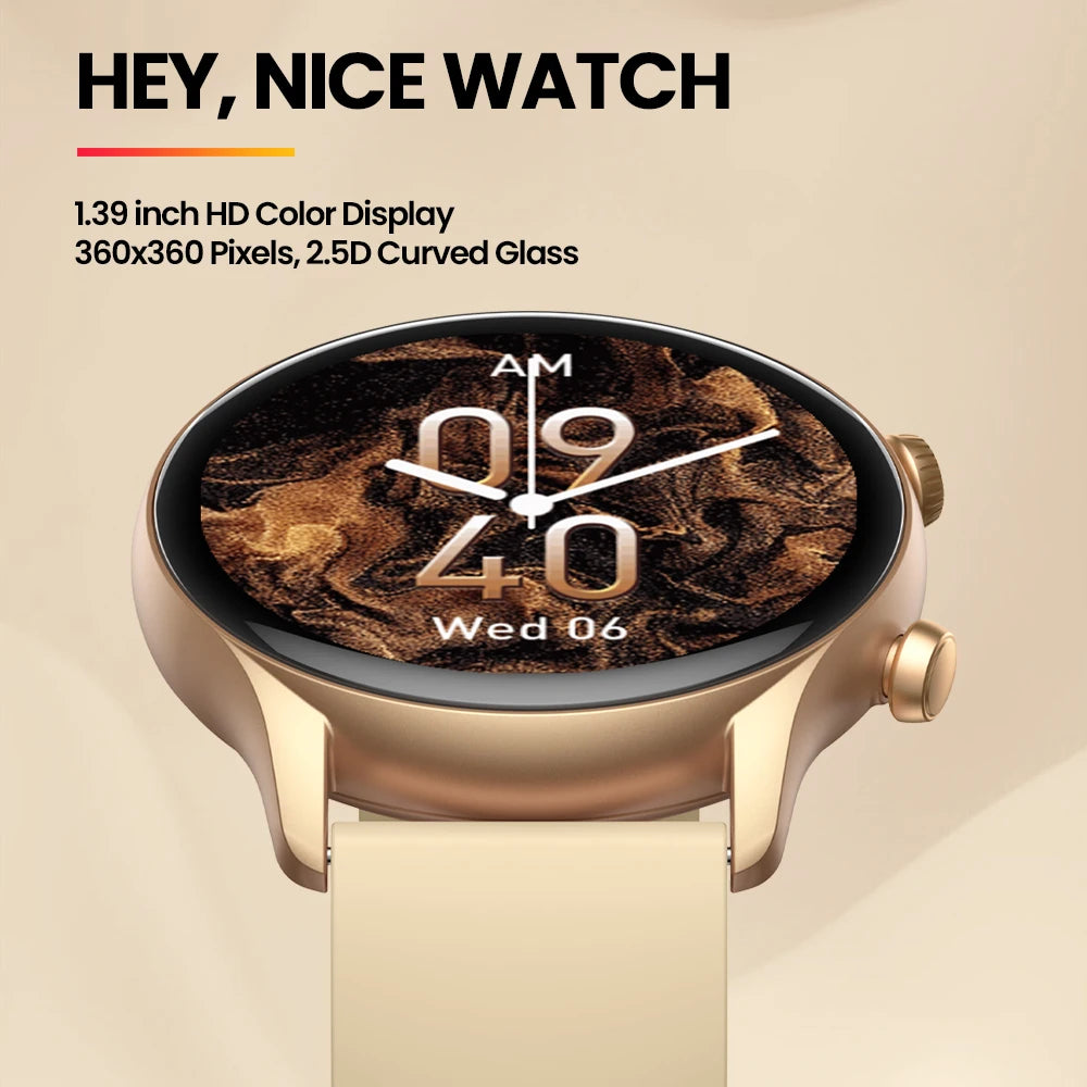Bluetooth Calling Smartwatch 1.39" HD Display for Fitness